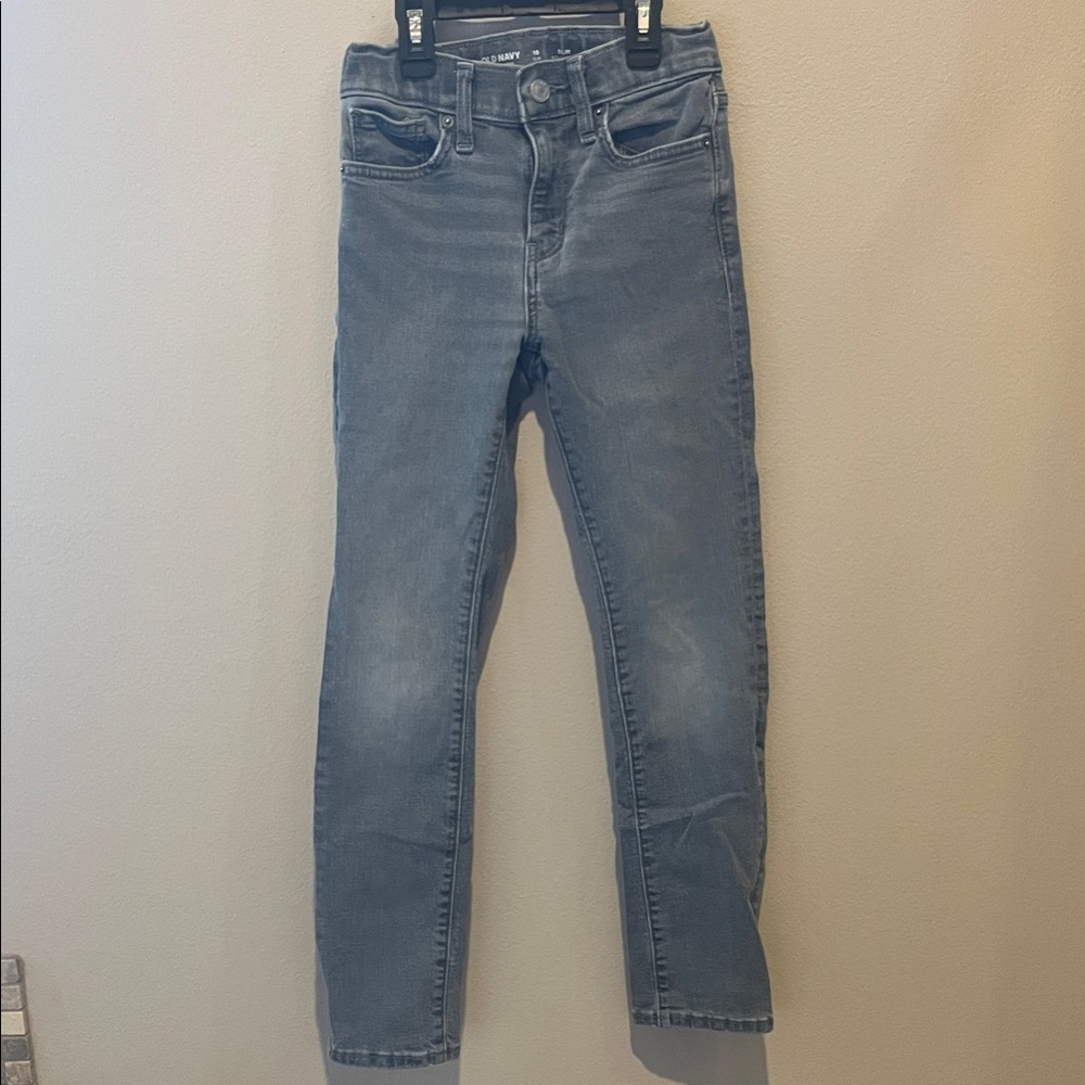 Boys Old Navy Gray  Denim Jeans Size 10 Slim